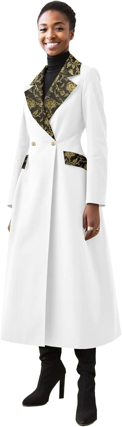 Trench Coat Women Double-Breasted Long Winter Wool Classic Coat Lapel Collar Belted Long Jacket
