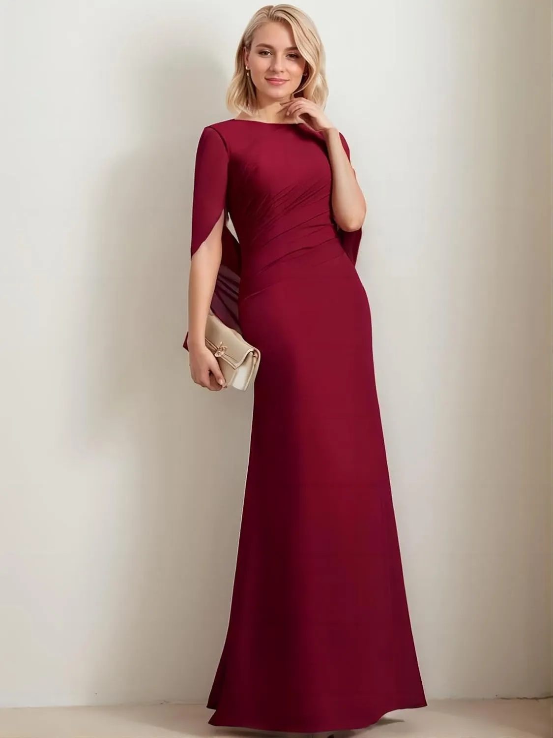 Trumpet/Mermaid Elegant Wedding Guest Dress Delicate Mother of The Bride Dress Unique Floor-Length Chiffon 2024