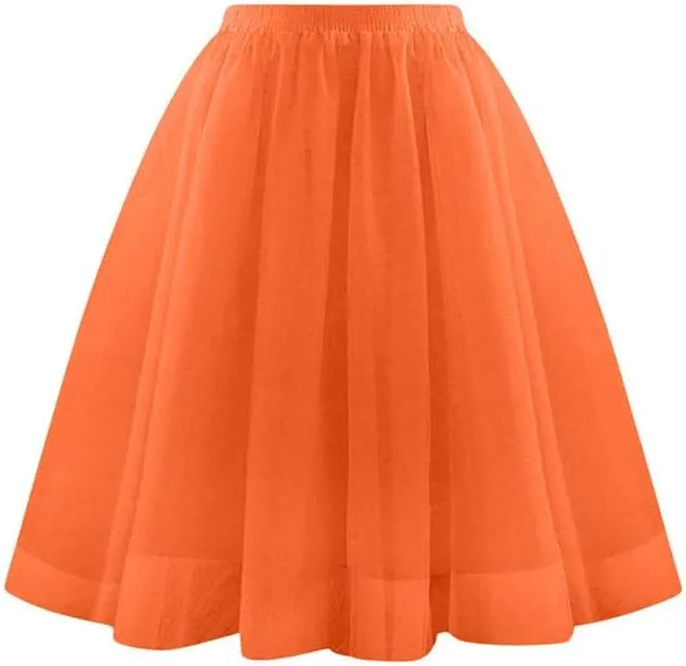 Tulle Midi Skirt Women Flowing Skirt Elegant Formal Party Evening