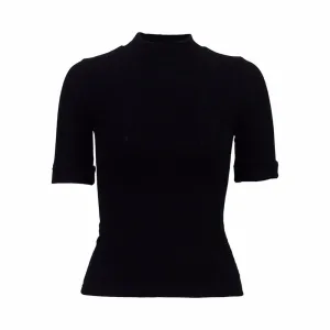 Turtleneck Top Cotton Women's T Shirt Spring Autumn Half Sleeve