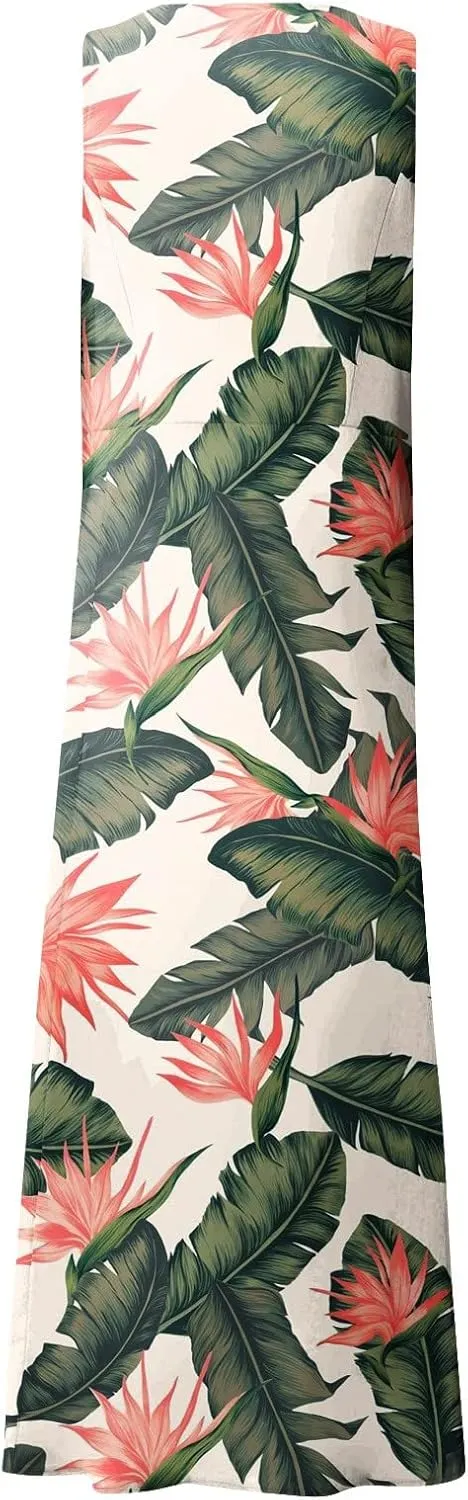 TWGONE Summer Dresses for Women Beach Boho Sleeveless Floral Flowy Pockets Casual Tshirt Tank Sundresses