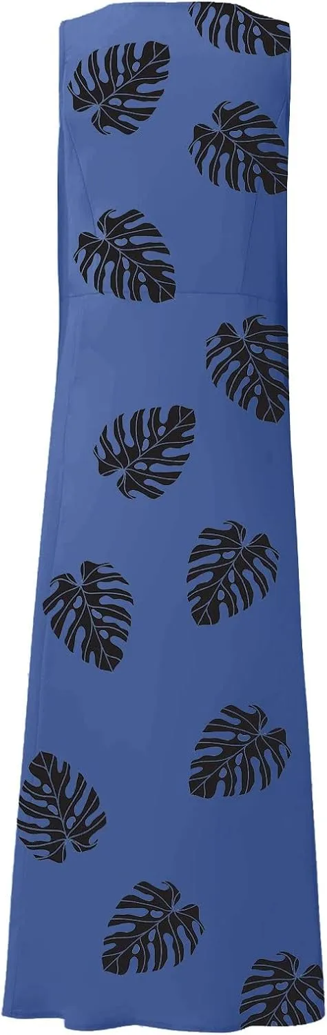 TWGONE Summer Dresses for Women Beach Boho Sleeveless Floral Flowy Pockets Casual Tshirt Tank Sundresses