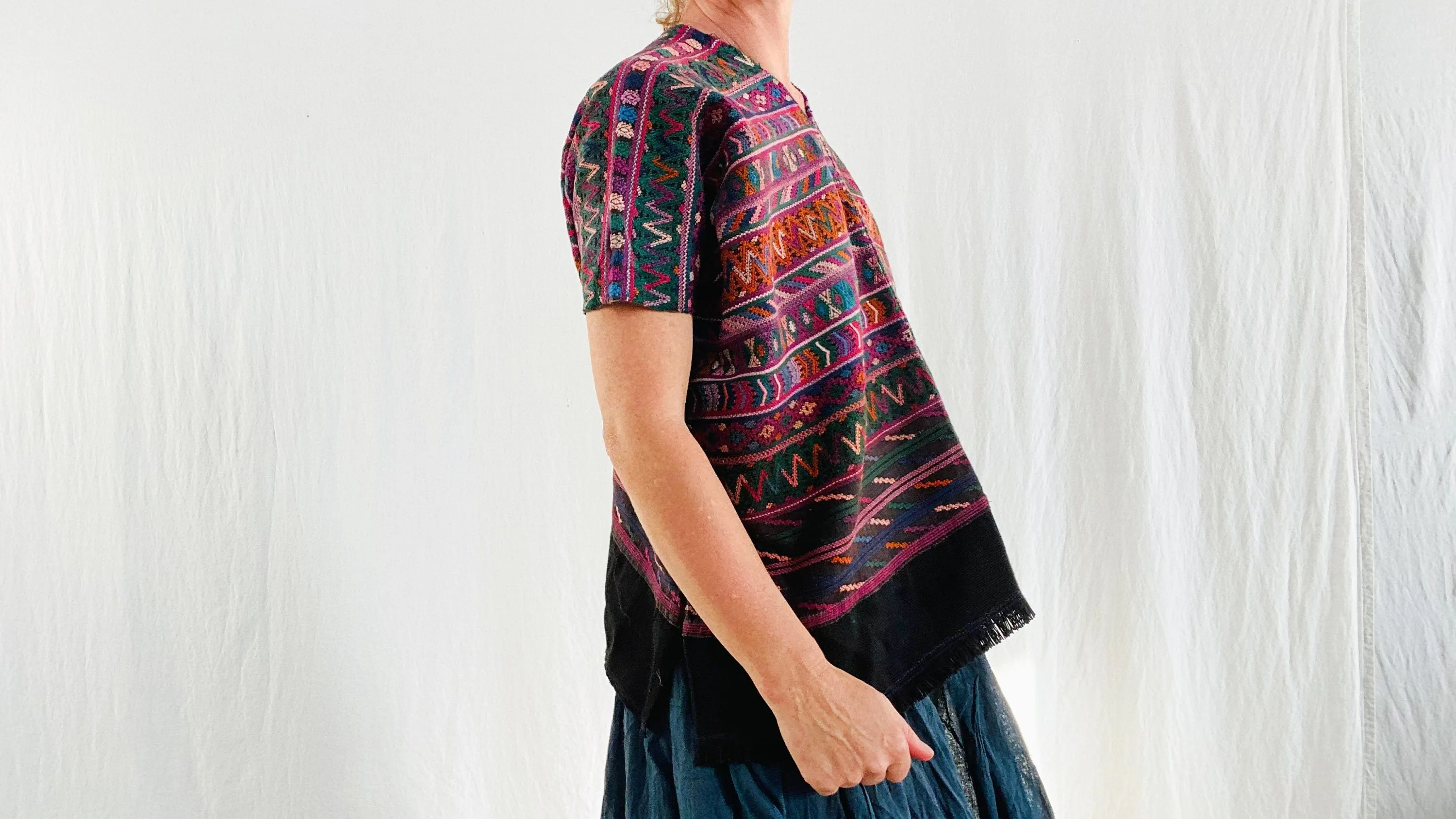 Vintage Guatemalan Huipil. Hand-Woven and Embroidered