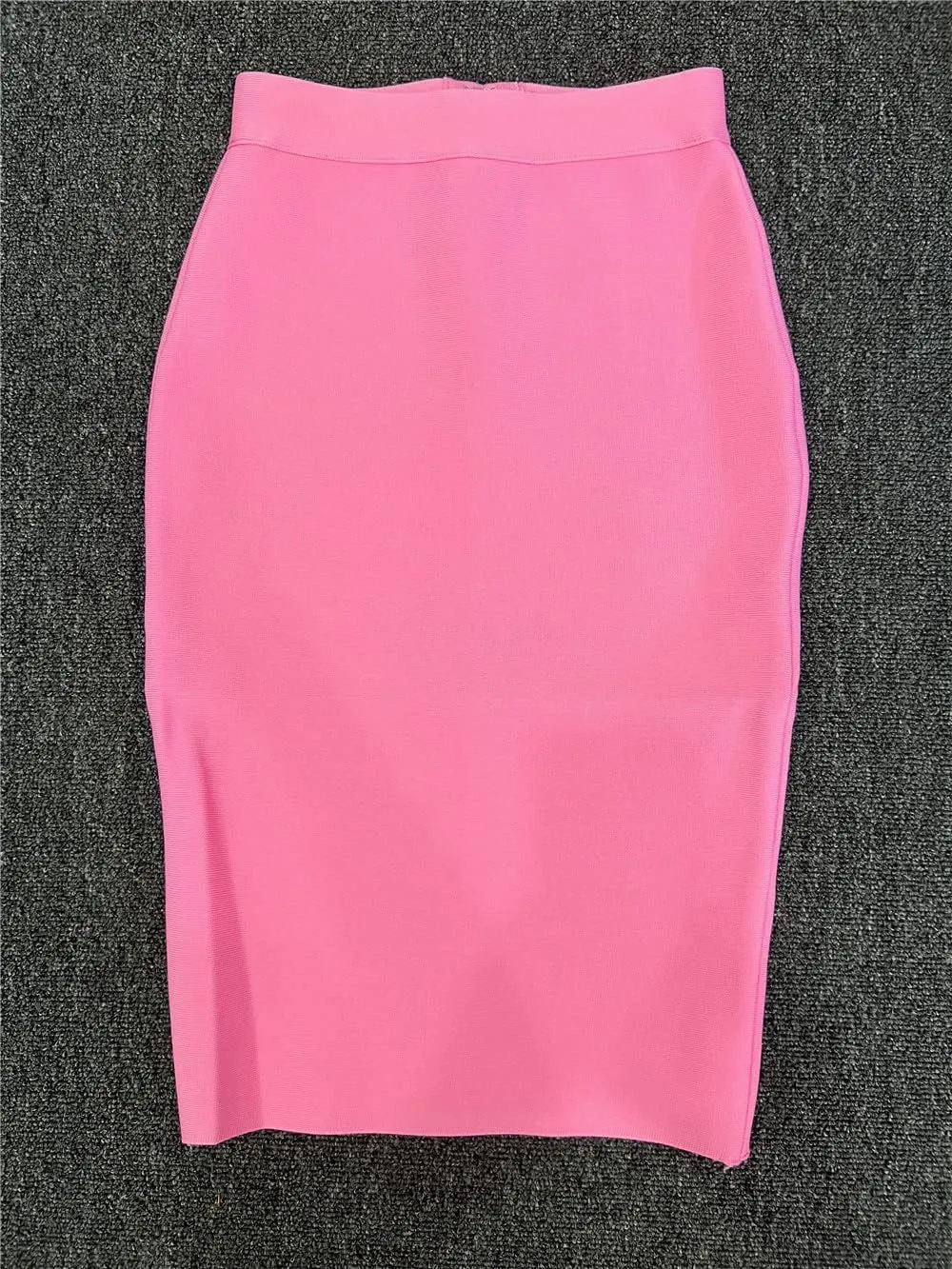 Women Candy Color Pencil Skirt Office Business Formal Knee Length Stretch Skirts