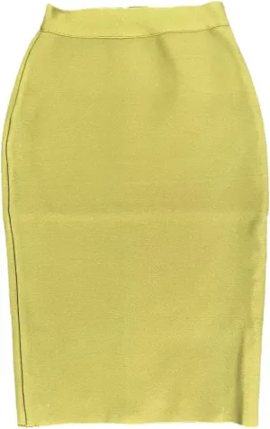 Women Candy Color Pencil Skirt Office Business Formal Knee Length Stretch Skirts