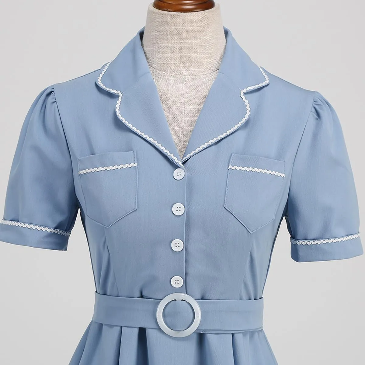 Women's 1950s Retro Dress Short Sleeve Swing Midi Dress Cocktail Dress 50s Style Dresses for Women Vintage