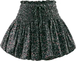 Women's Floral Short Skirt Bubble Mini Skirts Summer Casual Beach Skirt