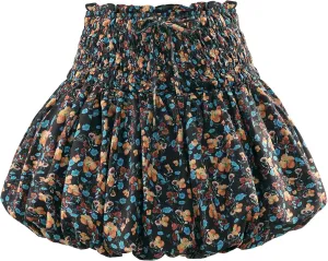 Women's Floral Short Skirt Bubble Mini Skirts Summer Casual Beach Skirt