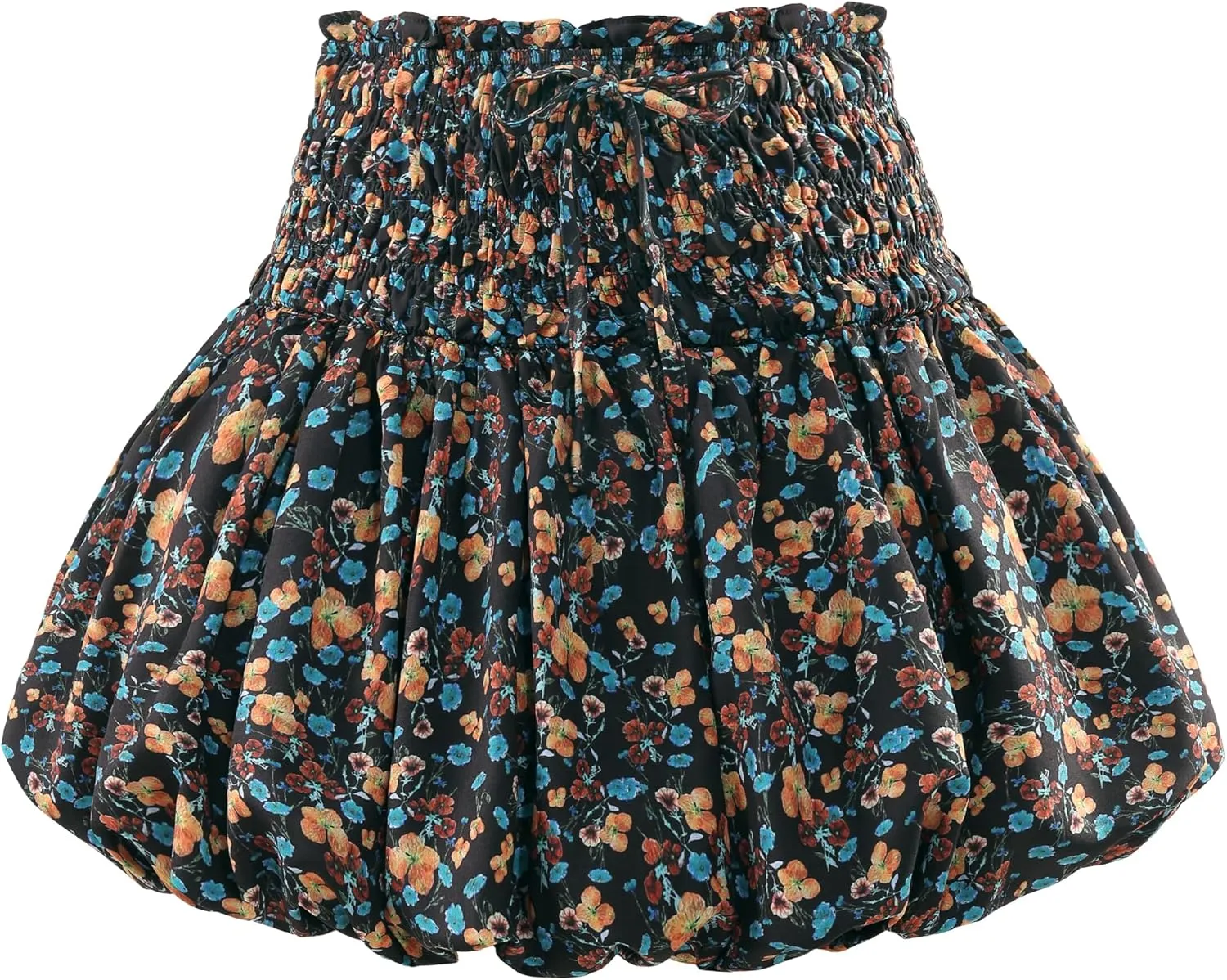 Women's Floral Short Skirt Bubble Mini Skirts Summer Casual Beach Skirt