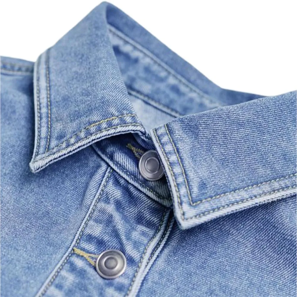 Women's Oversized Denim Jacket Casual Long Sleeve Denim Shirts Distresse Jean Jacket 2025 Spring Outfits