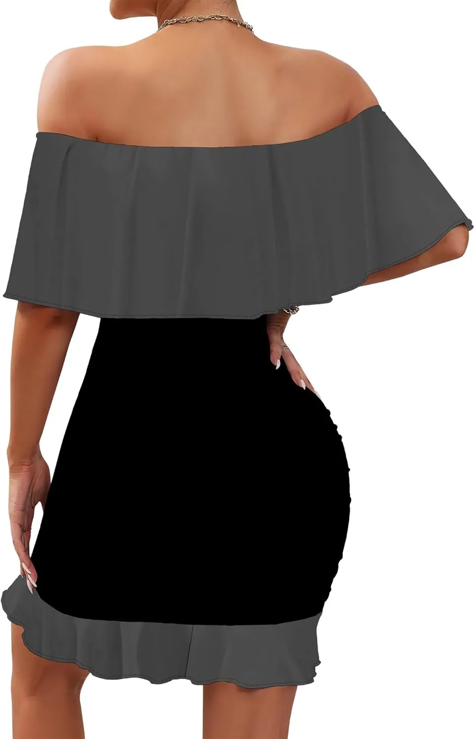 Women's Sexy Off The Shoulder Ruffle Bodycon Mini Cocktail Dress African Print Summer Evening Party Club S-3XL
