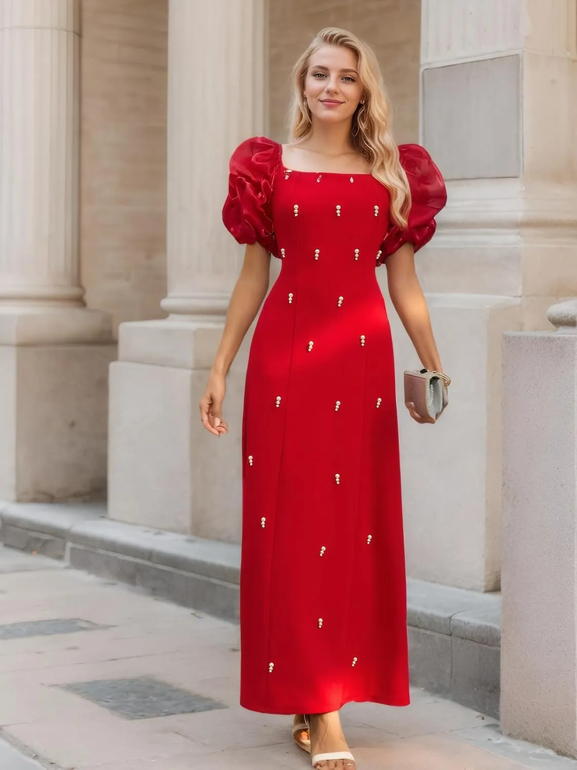 Women's Summer Club & Night Out Dresses Elegant Evening Party Cocktail Sexy Ruched Prom Wedding Guest Maxi Dress