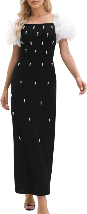 Women's Summer Club & Night Out Dresses Elegant Evening Party Cocktail Sexy Ruched Prom Wedding Guest Maxi Dress