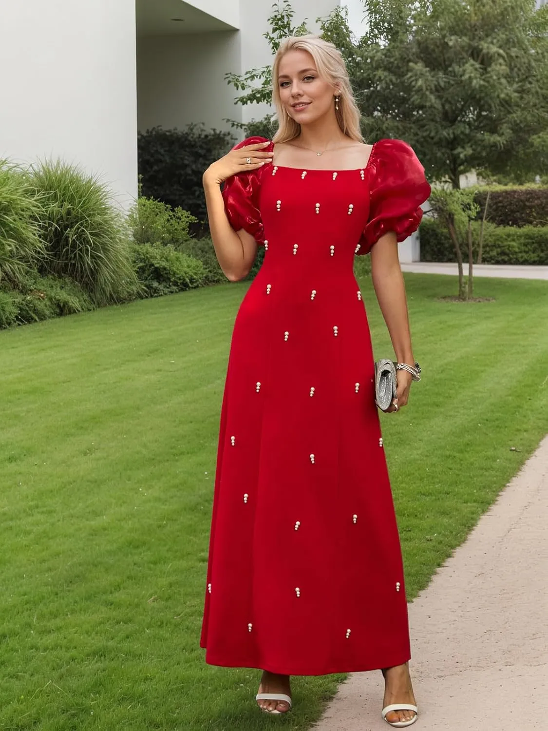 Women's Summer Club & Night Out Dresses Elegant Evening Party Cocktail Sexy Ruched Prom Wedding Guest Maxi Dress