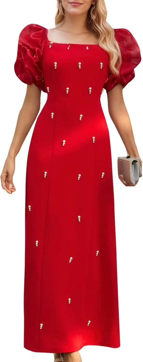 Women's Summer Club & Night Out Dresses Elegant Evening Party Cocktail Sexy Ruched Prom Wedding Guest Maxi Dress