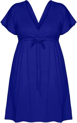 Womens Summer Dresses Short Sleeve Kimono Style Deep V Neck Casual Summer Dress M 4XL Plus Size