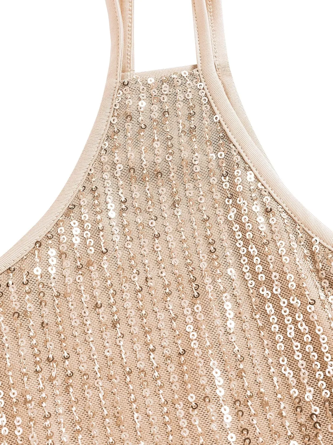 ZAFUL Women's Fashionable Loose Camisole top with Delicate Sequin Tassel Vest